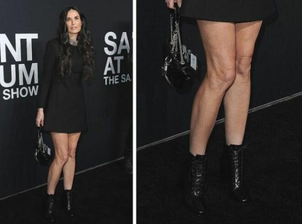 Su una foto di Demi Moore. Pensi che le sue gambe in cattiva luce? I - no!