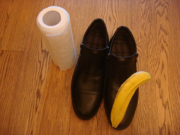 Foto scattata dall'autore (lucidare le scarpe buccia da una banana)