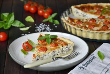 Quiche con pollo e funghi