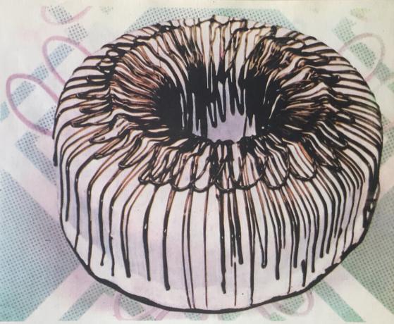 Cake "Ring". Foto dal libro "La produzione di dolci e torte," 1976